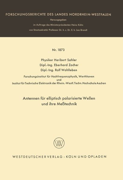 Produktbild: Antennen f&uuml;r elliptisch polarisierte Wellen und ihre Me&szlig;technik