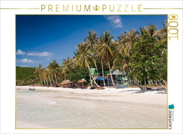 CALVENDO Puzzle Tropischer Palmenstrand auf der Insel Phu Quoc, Vietnam, Asien | 1000 Teile Lege-Größe 64x48cm Foto-Puzzle für glückliche Stunden