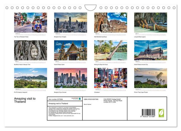 Produktbild: Amazing visit to Thailand (Wall Calendar 2026 DIN A4 landscape), CALVENDO 12 Month Wall Calendar