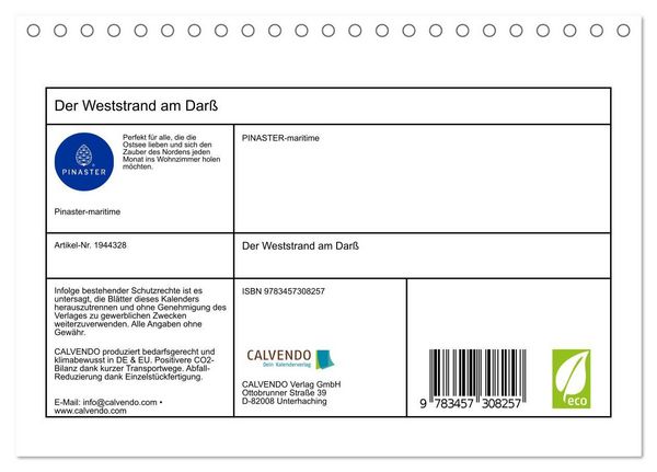 Produktbild: Der Weststrand am Dar&szlig; (Tischkalender 2026 DIN A5 quer), CALVENDO Monatskalender