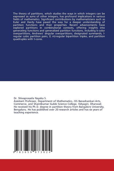 Produktbild: Contributions to the Theory of Partitions and Their Applications