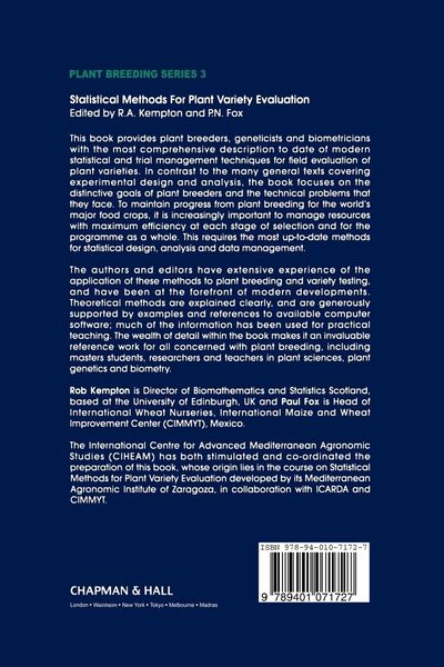 Produktbild: Statistical Methods for Plant Variety Evaluation