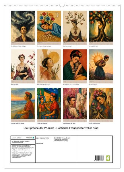 Produktbild: Die Sprache der Wurzeln - Poetische Frauenbilder voller Kraft (Wandkalender 2027 DIN A2 hoch), CALVENDO Monatskalender