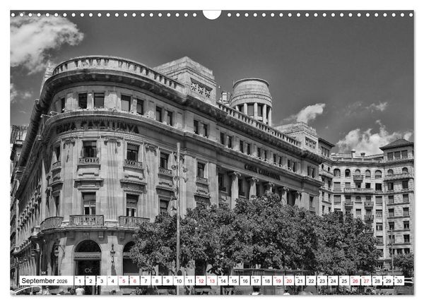 Produktbild: Barcelona Schwarz / Wei&szlig; Impressionen (Wandkalender 2026 DIN A3 quer), CALVENDO Monatskalender