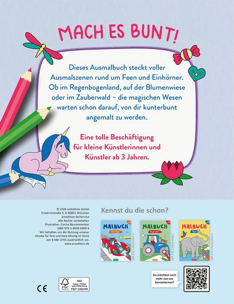 Produktbild: Malbuch Feen & Einh&ouml;rner