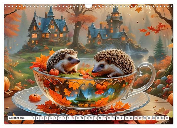 Produktbild: Tierische Tee-Parade (Wandkalender 2026 DIN A3 quer), CALVENDO Monatskalender