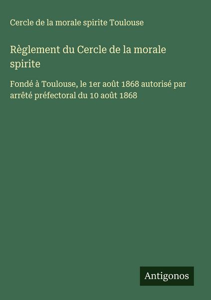 Produktbild: R&egrave;glement du Cercle de la morale spirite