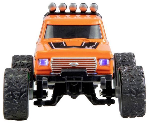 Produktbild: Amewi Orange Brushed 1:64 RC Modellauto Elektro Monstertruck Heckantrieb (2WD) RtR 2,4 GHz mit Lichteffekt, inkl. Akku und Ladekabel
