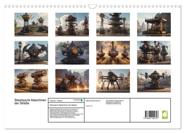 Produktbild: Steampunk Maschinen der Stra&szlig;e (Wandkalender 2026 DIN A3 quer), CALVENDO Monatskalender