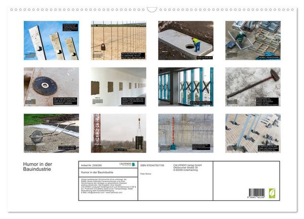 Produktbild: Humor in der Bauindustrie (Wandkalender 2026 DIN A2 quer), CALVENDO Monatskalender