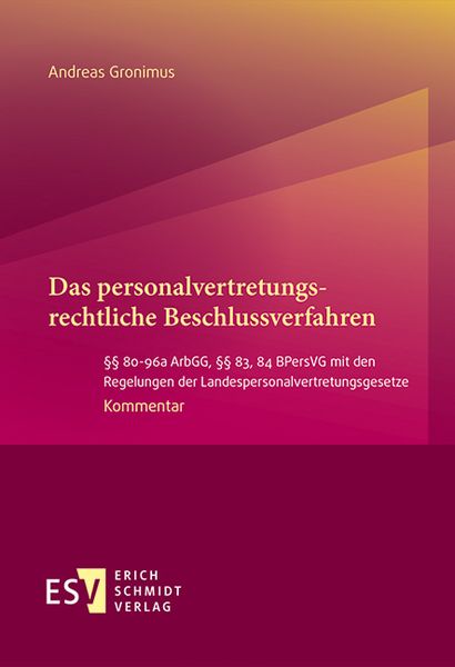 Produktbild: Das personalvertretungsrechtliche Beschlussverfahren