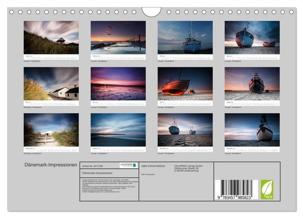 Produktbild: D&auml;nemark-Impressionen (Wandkalender 2026 DIN A4 quer), CALVENDO Monatskalender