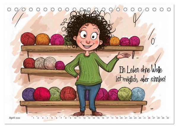 Produktbild: Wollfieber (Tischkalender 2026 DIN A5 quer), CALVENDO Monatskalender