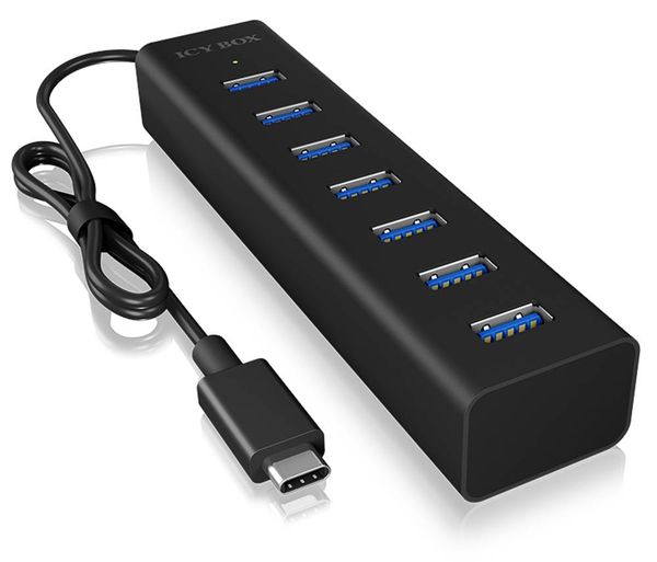 Produktbild: RAIDSONIC Type-C zu 7 Port USB 3.0 Hub