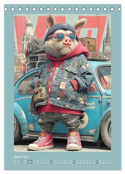 Produktbild: Street Hogz. Charakterschweine mit Haltung (Tischkalender 2026 DIN A5 hoch), CALVENDO Monatskalender