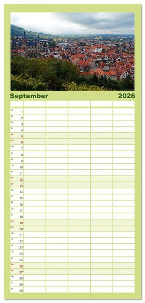 Produktbild: Familienplaner 2026 - Heppenheim - Weinstadt unter der Starkenburg mit 5 Spalten (Wandkalender, 21 x 45 cm) CALVENDO