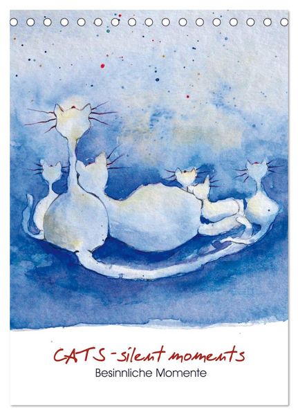 CATS - silent moments, besinnliche Momente (Tischkalender 2024 DIN A5 hoch), CALVENDO Monatskalender