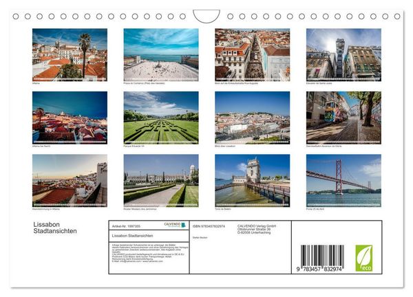 Produktbild: Lissabon Stadtansichten (Wandkalender 2026 DIN A4 quer), CALVENDO Monatskalender