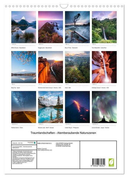 Produktbild: Traumlandschaften - Atemberaubende Naturszenen (Wandkalender 2026 DIN A3 hoch), CALVENDO Monatskalender