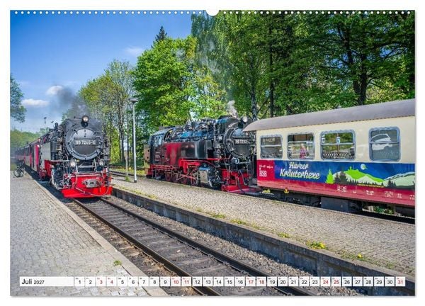 Produktbild: Dampflokomotiven im Harz - Eine Reise in die goldene &Auml;ra der Eisenbahn (Wandkalender 2027 DIN A2 quer), CALVENDO Monatskalender