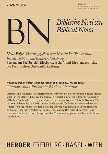 Produktbild: Citations and Allusions in Wisdom Literature