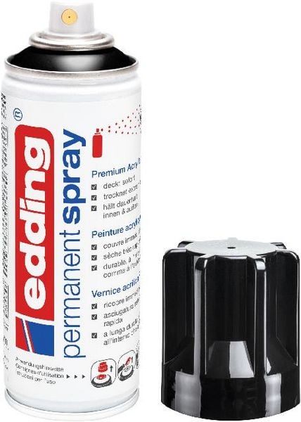 Produktbild: 5200 Permanent Spray, tiefschwarz gl&auml;nzend, 200ml Premium Acryllack