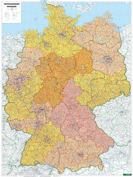 Produktbild: Deutschland 1 : 700 000. Postleitzahlenkarte