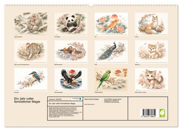 Produktbild: Ein Jahr voller fern&ouml;stlicher Magie (hochwertiger Premium Wandkalender 2027 DIN A2 quer), Kunstdruck in Hochglanz
