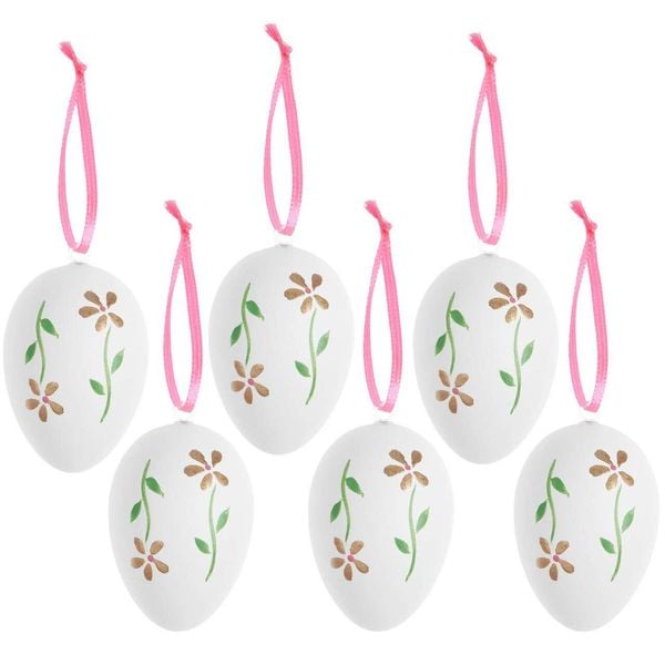 Produktbild: Deko-Eier Set, Wei&szlig;/Gold, 6 St&uuml;ck, 6 x 4cm