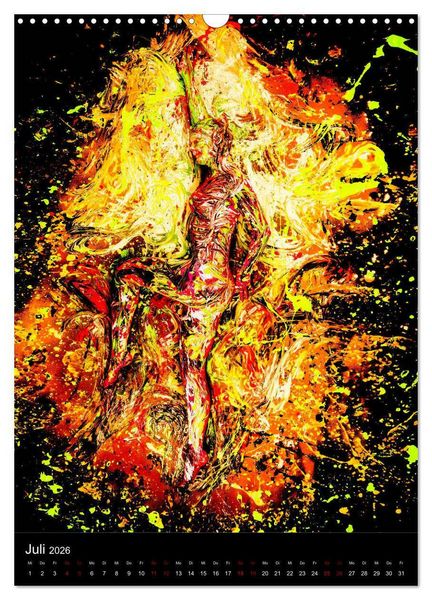Produktbild: Farbakte - Action Paintings (Wandkalender 2026 DIN A3 hoch), CALVENDO Monatskalender