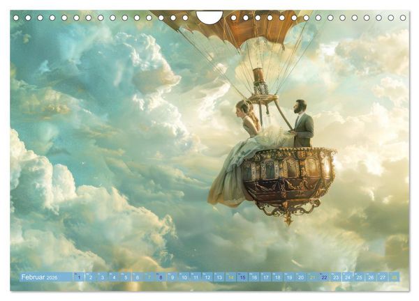 Produktbild: Ballonfahrt - Fantasie Stil (Wandkalender 2026 DIN A4 quer), CALVENDO Monatskalender