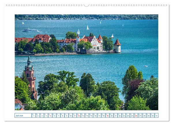 Produktbild: Insel Lindau - Bayerische Perle im Bodensee (hochwertiger Premium Wandkalender 2026 DIN A2 quer), Kunstdruck in Hochglanz