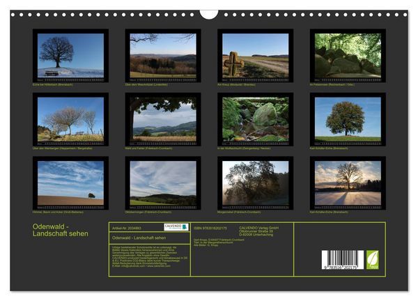 Produktbild: Odenwald - Landschaft sehen (Wandkalender 2026 DIN A3 quer), CALVENDO Monatskalender