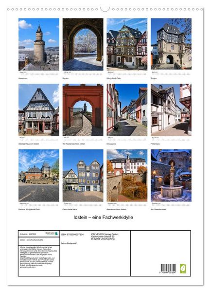 Produktbild: Idstein &ndash; eine Fachwerkidylle (Wandkalender 2027 DIN A2 hoch), CALVENDO Monatskalender