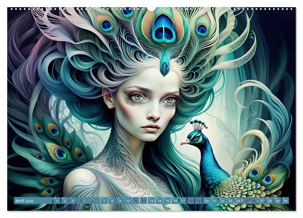 Produktbild: La muse aux oiseaux (Calendrier mural 2026 DIN A2 vertical) calendrier de bureau