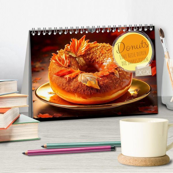 Produktbild: Donuts - Eine Reise durch die Jahreszeiten (Tischkalender 2026 DIN A5 quer), CALVENDO Monatskalender