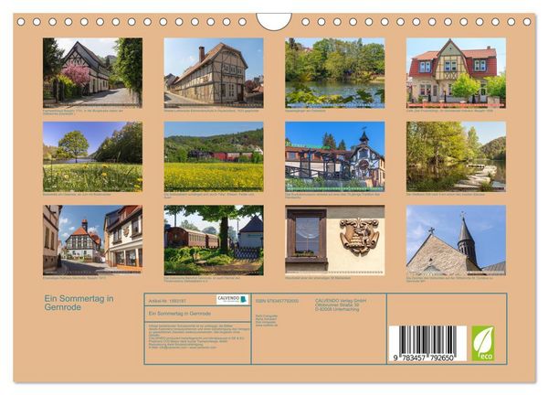 Produktbild: Ein Sommertag in Gernrode (Wandkalender 2026 DIN A4 quer), CALVENDO Monatskalender