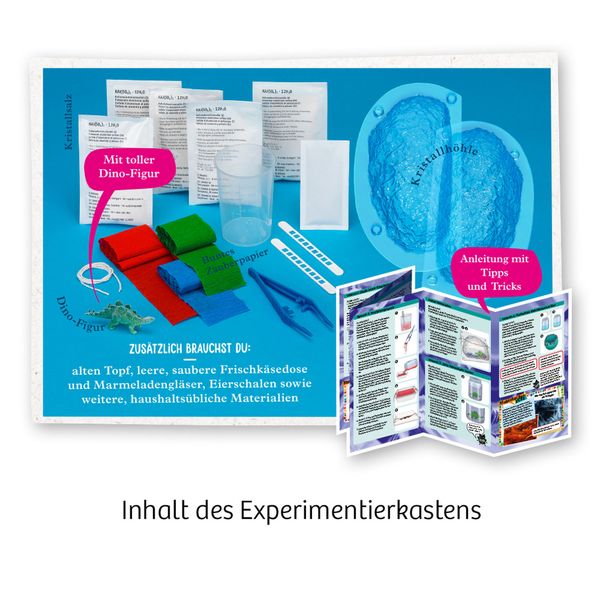 KOSMOS 654153 Fun Science - Geheimnisvolle Kristallwelt, Experimentierkasten für Kinder, Kristalle züchten, riesige Einzelkristalle in tollen Farben