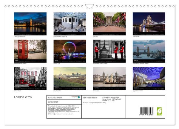 Produktbild: London 2026 (Wall Calendar 2026 DIN A3 landscape), CALVENDO 12 Month Wall Calendar