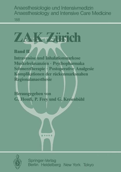 ZAK Zürich, Taschenbuch von , Springer Berlin, 9783540166184