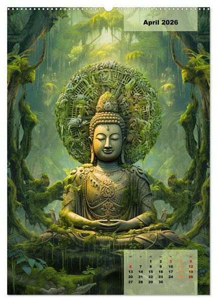 Produktbild: Jade Buddha - Finde die innere Mitte (hochwertiger Premium Wandkalender 2026 DIN A2 hoch), Kunstdruck in Hochglanz