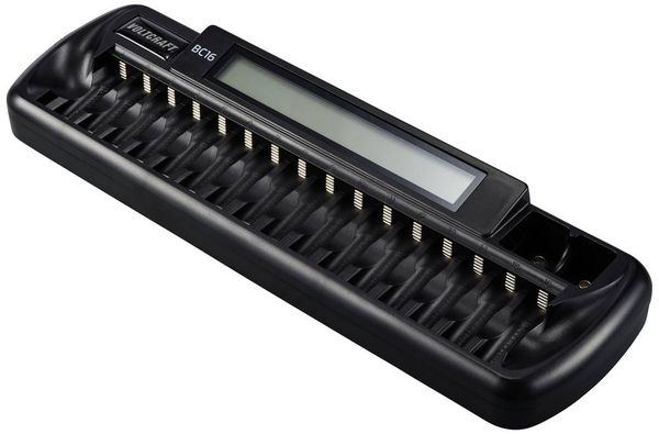 VOLTCRAFT BC16 Rundzellen-Ladegerät NiMH, LiIon Mignon (AA), Micro (AAA), 9V Block