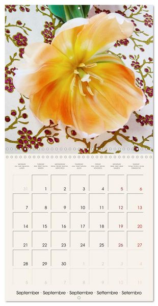 Produktbild: Tulipes &eacute;l&eacute;gantes (Calendrier mural carr&eacute; 2026 30x30 cm) Calendrier double avec une page pour vos prises de notes