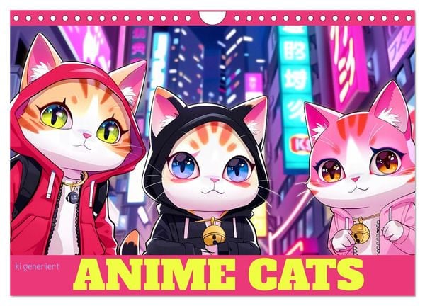 Produktbild: Anime Cats (Wandkalender 2026 DIN A4 quer), CALVENDO Monatskalender