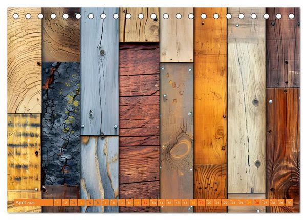 Produktbild: Faszination HOLZ - Strukturen (Tischkalender 2026 DIN A5 quer), CALVENDO Monatskalender