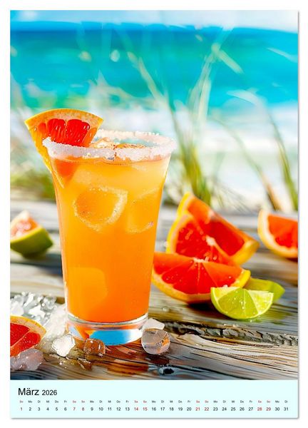 Produktbild: Cocktails im Glas - Sommerliche Mixgetr&auml;nke zum Tr&auml;umen (Wandkalender 2026 DIN A4 hoch), CALVENDO Monatskalender