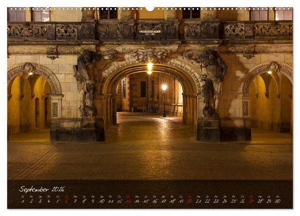 Produktbild: Nachts in Dresden (hochwertiger Premium Wandkalender 2026 DIN A2 quer), Kunstdruck in Hochglanz