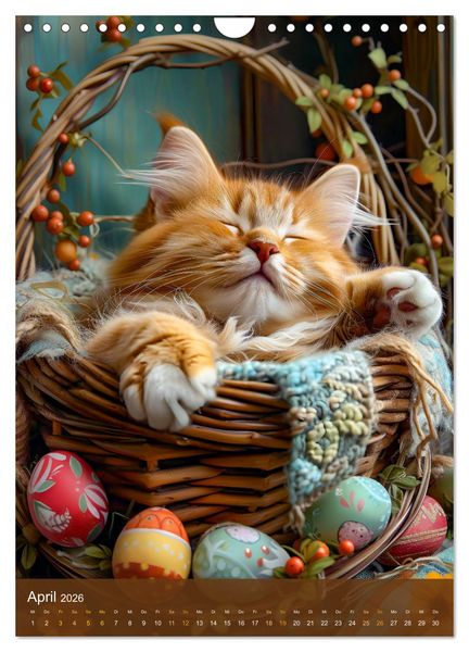 Produktbild: Kuschelkatzen - Fellnasen im Schlummerland (Wandkalender 2026 DIN A4 hoch), CALVENDO Monatskalender