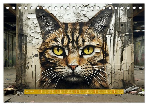 Produktbild: Graffiti Katzen (Tischkalender 2026 DIN A5 quer), CALVENDO Monatskalender