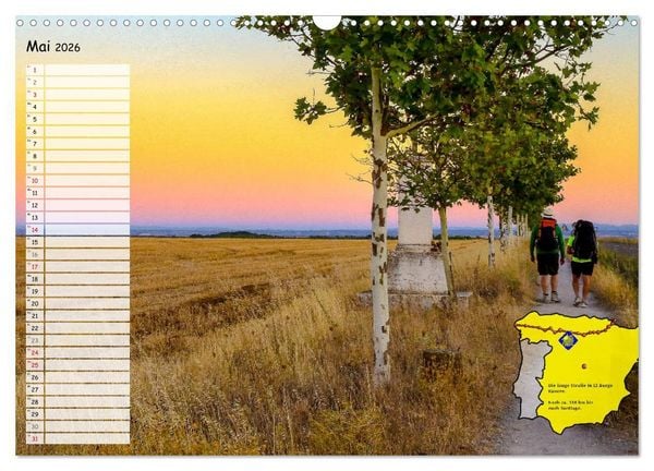 Produktbild: Der Jakobsweg von seinen sch&ouml;nsten Seiten! (Wandkalender 2026 DIN A3 quer), CALVENDO Monatskalender
